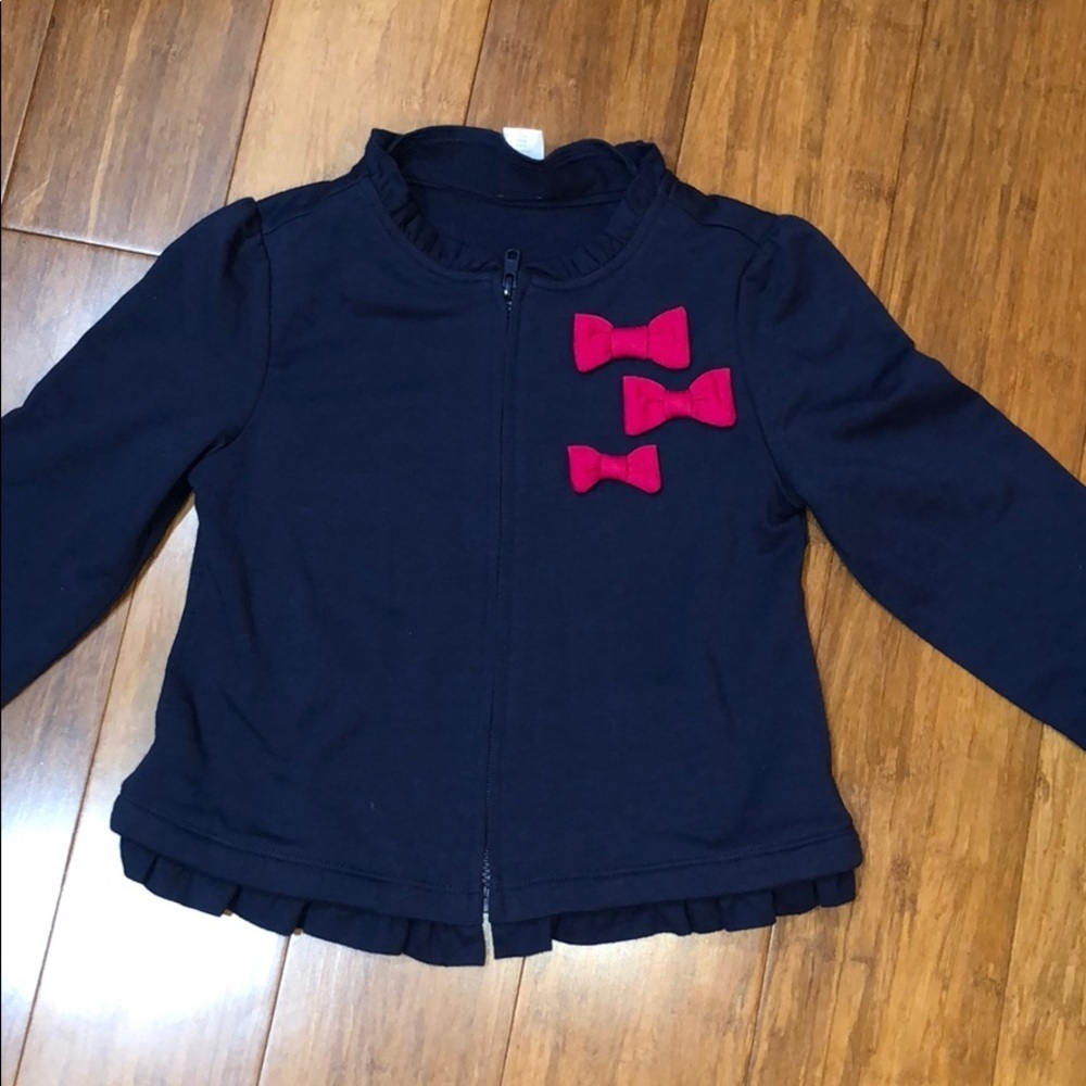Gymboree girls zipped sweatshirt with bows size S